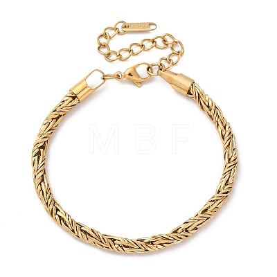 304 Stainless Steel Rope Chain Bracelets for Women BJEW-D338-01G-02-1