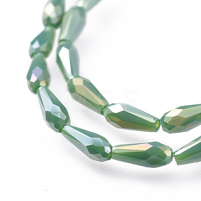 Electroplated Glass Beads Strands EGLA-L015-FR-B-1