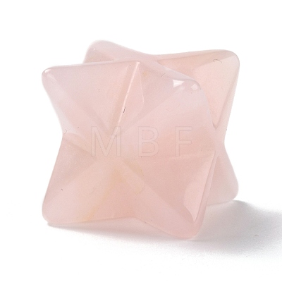 Natural Rose Quartz Sculpture Healing Crystal Merkaba Star Ornament G-C234-02C-1