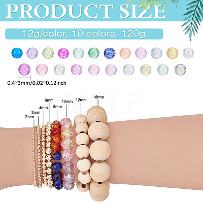 120g 10 Colors AB Color Plated 3D Nail Art Glass Mini Ball Beads MRMJ-PH0003-05-1