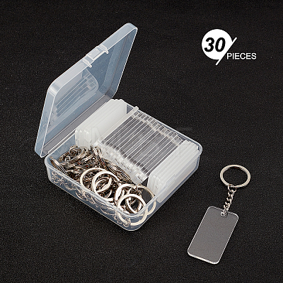 BENECREAT DIY Transparent Acrylic Keychain Clasps Making Kits DIY-BC0001-68-1