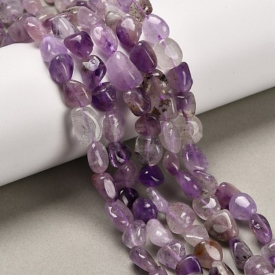 Natural Purple Rutilated Quartz Beads Strands G-P568-C08-01-1