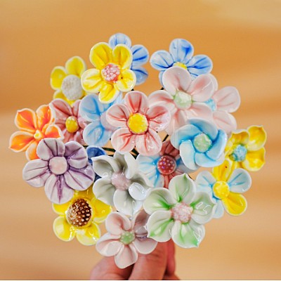 Ceramic Flower Stems with Iron Stem PR-CBAD4A8-06-1