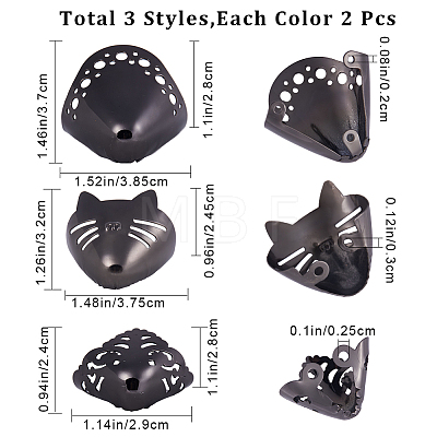 Gorgecraft 6Pcs 3 Style Alloy Shoes Creases Protector FIND-GF0004-89B-1