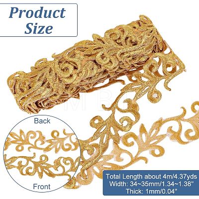  2Pair 2 Style Polyester Embroidery Costume Accessories DIY-NB0007-16-1