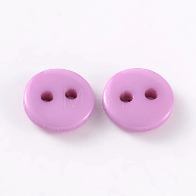 2-Hole Flat Round Resin Sewing Buttons for Costume Design BUTT-E119-36L-03-1