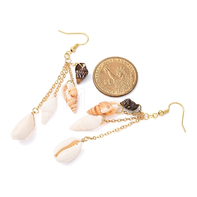 Natural Shell Dangle Earrings EJEW-TA00649-1