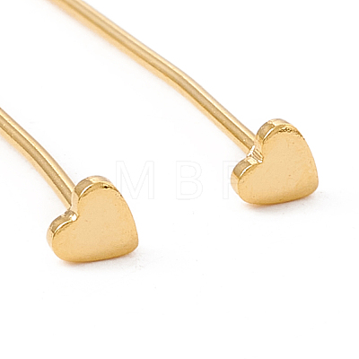 Brass Heart Head Pins FIND-B009-01G-1