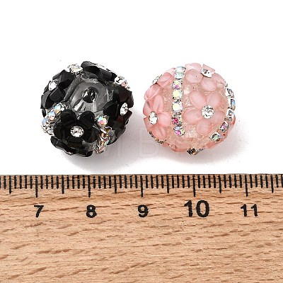 Opaque Acrylic & Rhinestone Beads OACR-D039-01-1