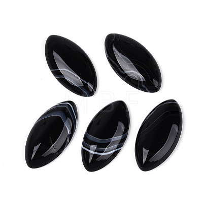 Natural Black Agate(Dyed & Heated) Cabochons G-T144-78A-1