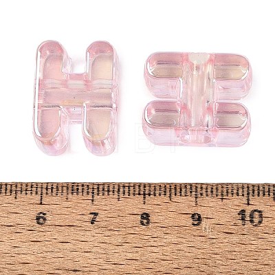 UV Plating Transparent Acrylic European Beads OACR-M027-02H-01-1