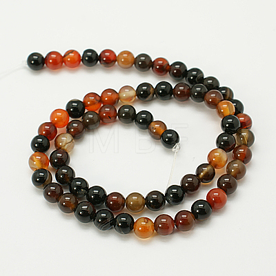 Natural Agate Beads Strands G-G390-8mm-06-1