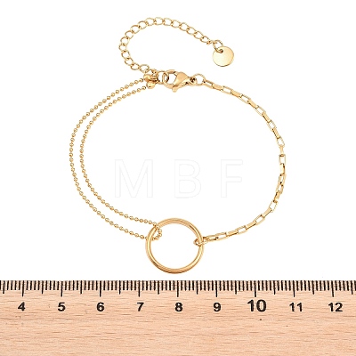 304 Stainless Steel Ball Chain & Box Chain Bracelets BJEW-D460-02G-1