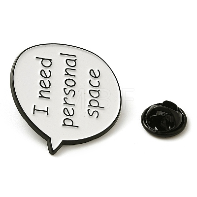 Word I Need Personal Space Alloy Enamel Pins JEWB-U009-08D-1