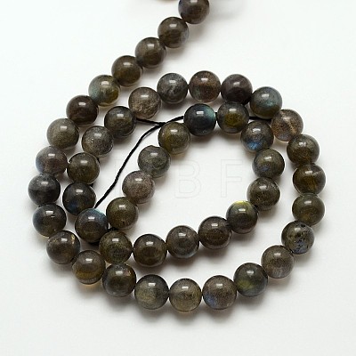 Grade AA Natural Gemstone Labradorite Round Beads Strands X-G-E251-33-6mm-1