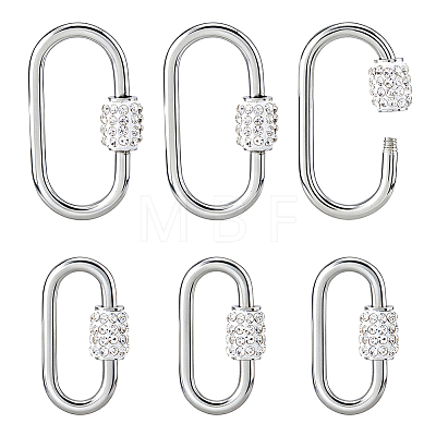 6Pcs 2 Styles 304 Stainless Steel Screw Carabiner Lock Charms STAS-HS0001-76-1