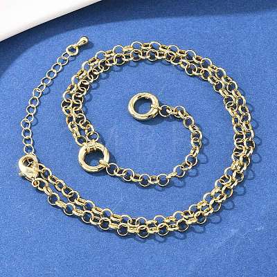 Brass Rolo Chain Y Lariat Necklaces NJEW-H087-04G-1