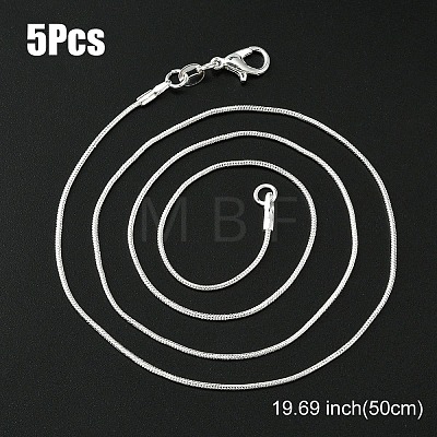 Brass Round Snake Chain Necklace with Lobster Claw Clasps MAK-YW0001-15C-1