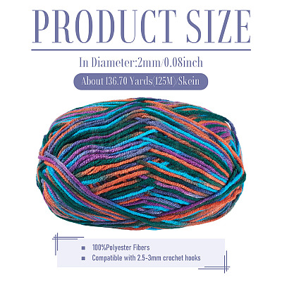 Light Gradient Segment Dyed Polyester Yarn DIY-TADJ0002-005D-1