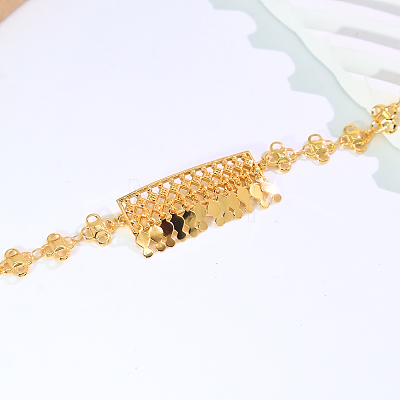 Vintage Rhombus Pattern Brass Link Bracelets KE7878-1