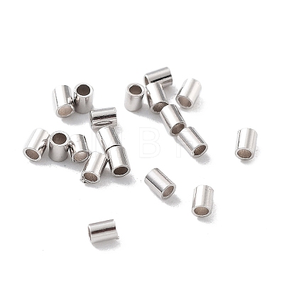 Anti-Tarnish Rhodium Plated 925 Sterling Silver Spacer Tube Beads STER-Z006-01C-P-1