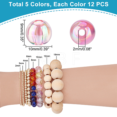   180Pcs 15 Colors Transparent Acrylic Beads MACR-PH0001-58-1
