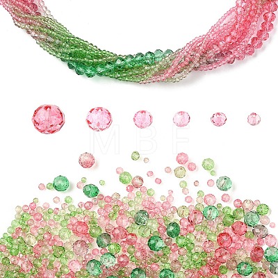 6 Styles Gradient Color Transparent Painted Glass Beads Strands DGLA-YW0001-28R-1