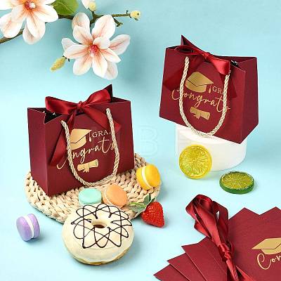Gold Stamping Graduation Cap Paper Gift Bags CARB-FZC0001-01B-1