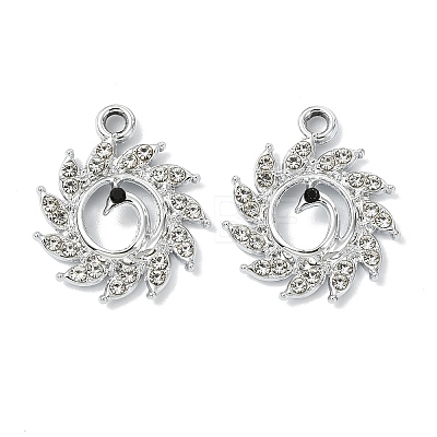 Animal Theme UV Plating Alloy Crystal Rhinestone Pendants ALRI-T012-07H-P-1