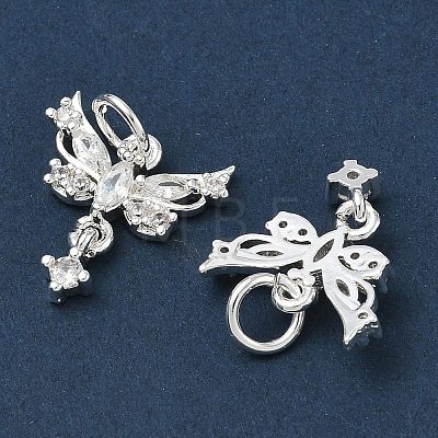 Brass Micro Pave Clear Cubic Zirconia Pendants CU-CBAB0CF-22S-1