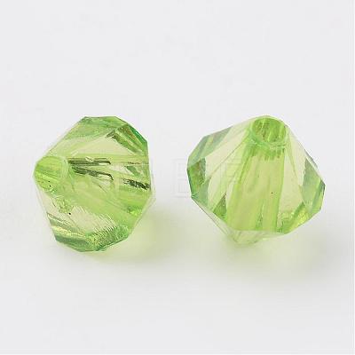 Faceted Bicone Transparent Acrylic Beads DBB4mm-103-1