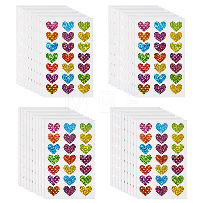 Heart Plastic Stickers DIY-TADJ0002-006A-1