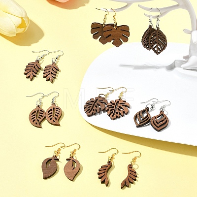DIY Leaf Dangle Earring Making Kits DIY-FS0008-63A-1