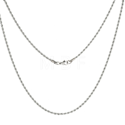 Tarnish Resistant 304 Stainless Steel Necklaces Unisex Rope Chain Necklaces NJEW-507L-10-1