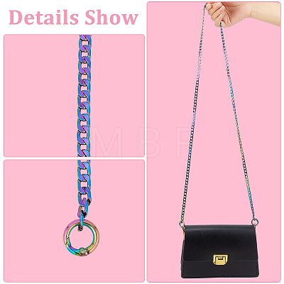 WADORN 1Pc Zinc Alloy Curb Chain Bag Handle FIND-WR0008-78E-1