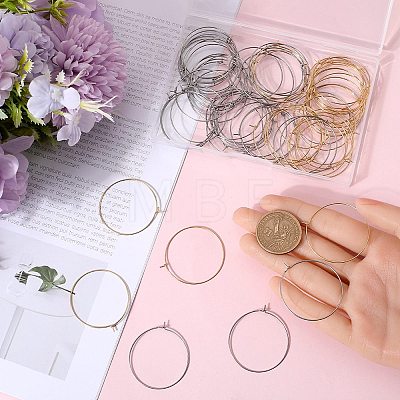 SUNNYCLUE 120Pcs 2 Style 316 Surgical Stainless Steel Wine Glass Charms Rings STAS-SC0007-23-1