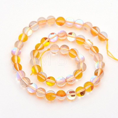 Round Synthetic Moonstone Beads Strands G-M210-6mm-06-1