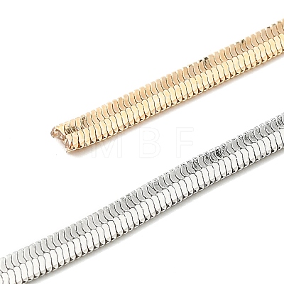 Two Tone Brass Herringbone Chains Lariat Necklaces NJEW-P289-07G-1