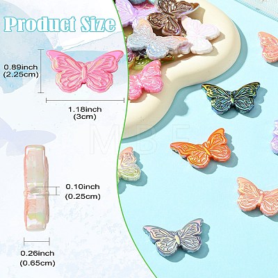 50Pcs 2 Styles UV Plating Acrylic Beads MACR-CJ0002-16-1