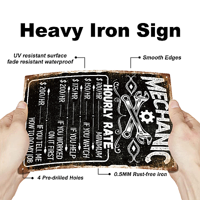 Vintage Metal Tin Sign AJEW-WH0189-317-1