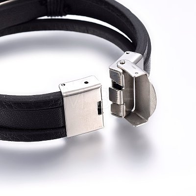 Leather Cord Multi-strand Bracelets BJEW-G603-35P-1
