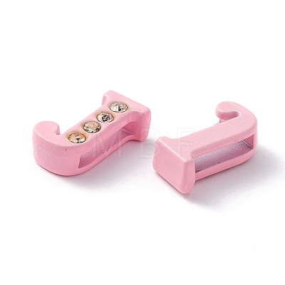 Spray Painted Zinc Alloy Slide Charms ALRI-WH0005-13J-1