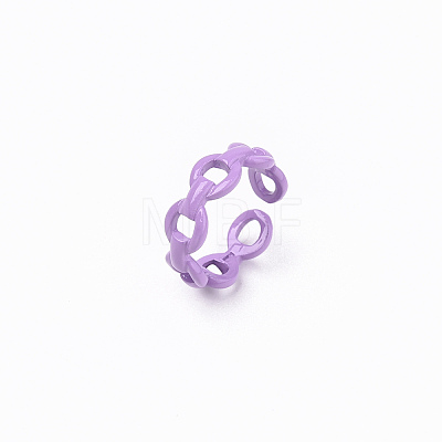 Spray Painted Alloy Cuff Rings RJEW-T011-17-RS-1