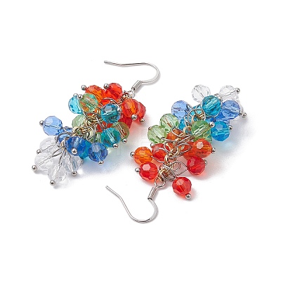 Glass Dangle Earrings EJEW-JE05756-1