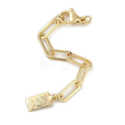 Brass Ends with Chains KK-P283-29G-1