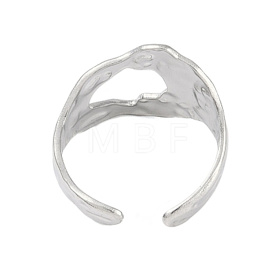 304 Stainless Steel Textured Open Cuff Rings RJEW-C095-08A-P-1