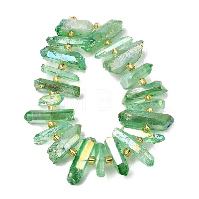 Electroplated Natural Quartz Crystal Beads Strands G-F800-F16-1