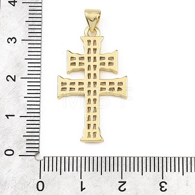 Religion Brass Micro Pave Clear Cubic Zirconia Pendants KK-B177-03G-01-1