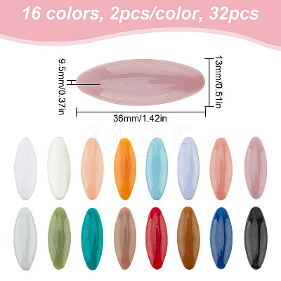 32Pcs 16 Colors Horse Eye Plastic Brooches JEWB-GO0001-06-1