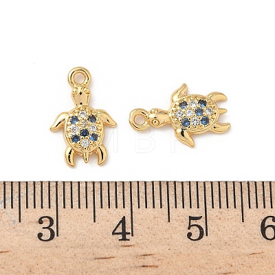 Brass Micro Pave Cubic Zirconia Charms X1-KK-C099-01K-G-1